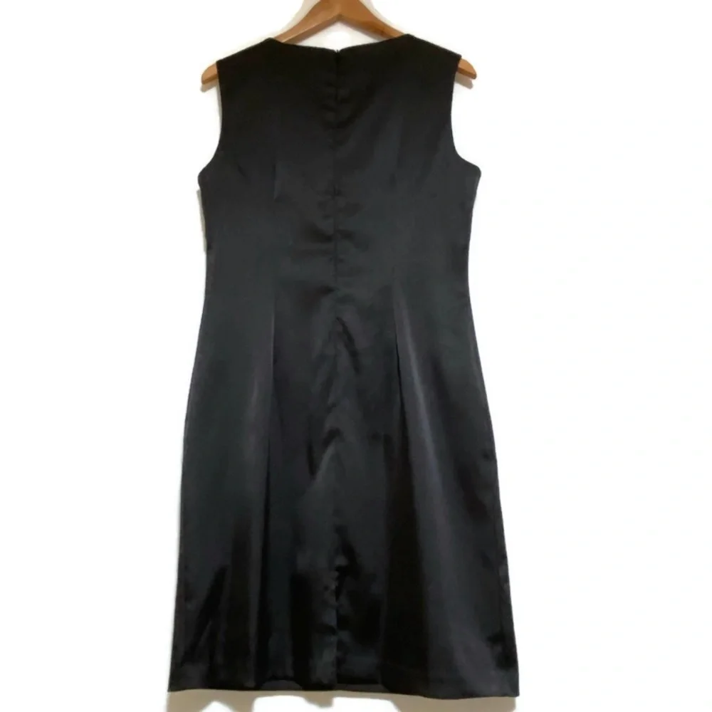 CONNECTED APPAREL SLEEVELESS RUFFLE BLACK DRESS SIZE 14 - Picture 4 of 6